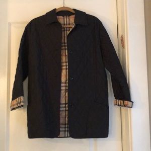Black lightweight quilted Burberry jacket